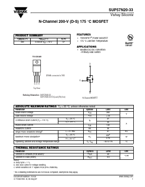 SUP57N20-33-E3 Datasheet PDF Vishay Semiconductors