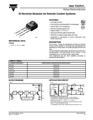 TSOP2137 Datasheet PDF Vishay Semiconductors