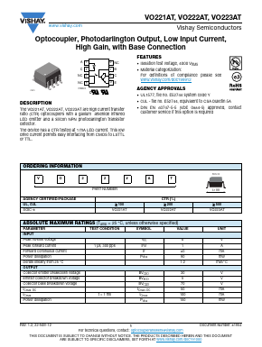 VO221AT Datasheet PDF Vishay Semiconductors