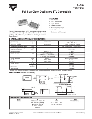 XO-53A Datasheet PDF Vishay Semiconductors