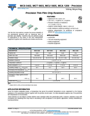 MCS04020D1500BE100 Datasheet PDF Vishay Semiconductors
