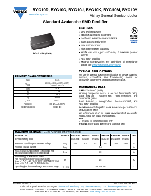 BYG10D-M3/TR Datasheet PDF Vishay Semiconductors