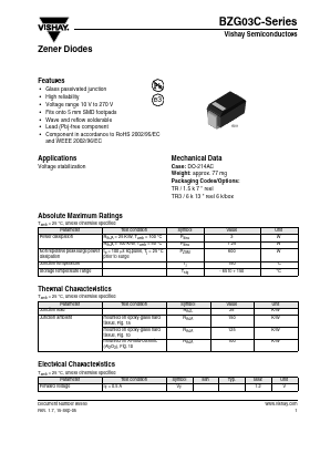 BZG03C82TR3 Datasheet PDF Vishay Semiconductors