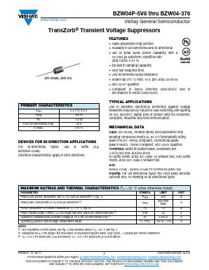 BZW04-110BHE3/73 Datasheet PDF Vishay Semiconductors