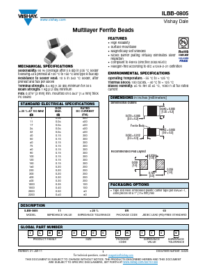 ILBB0805ER500V Datasheet PDF Vishay Semiconductors