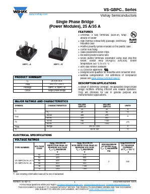 VS-GBPC2510A Datasheet PDF Vishay Semiconductors