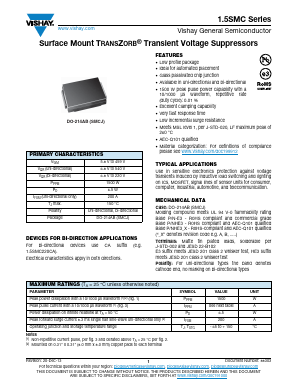 1.5SMC82A-E3/9AT Datasheet PDF Vishay Semiconductors