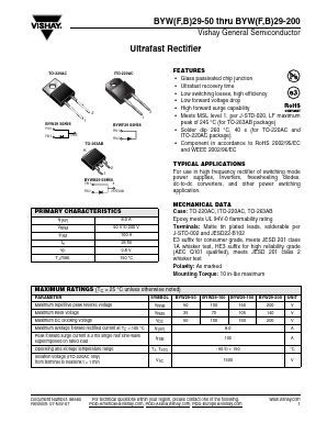 BYW29-200 Datasheet PDF Vishay Semiconductors