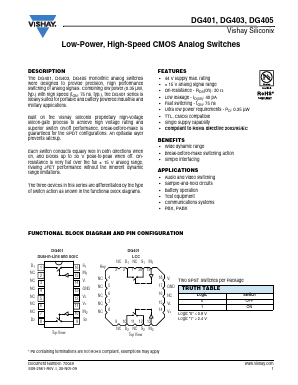 DG401DY-T1 Datasheet PDF Vishay Semiconductors