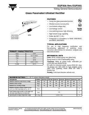 EGP30A Datasheet PDF Vishay Semiconductors