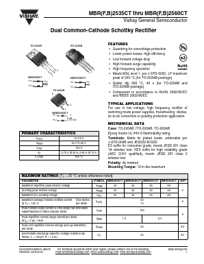 MBR2535CTHE3/35 Datasheet PDF Vishay Semiconductors