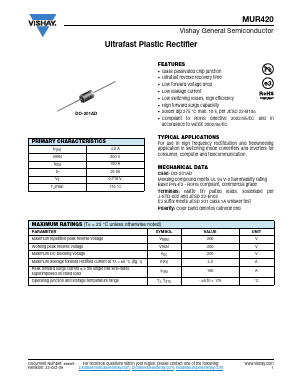 MUR420 Datasheet PDF Vishay Semiconductors