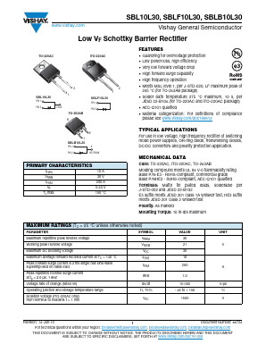 SBL10L30HE3/45 Datasheet PDF Vishay Semiconductors