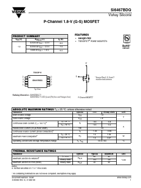SI6467BDQ Datasheet PDF Vishay Semiconductors