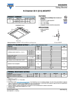 SIS402DN Datasheet PDF Vishay Semiconductors