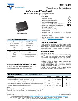 SM6T6V8CA-M3/5B Datasheet PDF Vishay Semiconductors