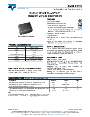 SM6T6V8CA-M3/52 Datasheet PDF Vishay Semiconductors