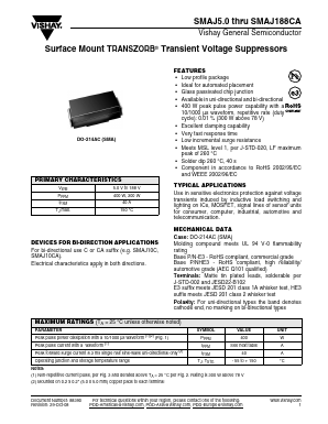 SMAJ10A Datasheet PDF Vishay Semiconductors