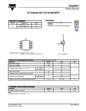 SI4480DY Datasheet PDF Vishay Semiconductors