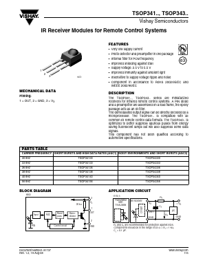 TSOP34133 Datasheet PDF Vishay Semiconductors
