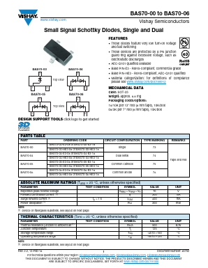 BAS70-04 Datasheet PDF Vishay Semiconductors
