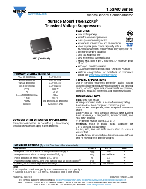 1.5SMC82A-M3/9AT Datasheet PDF Vishay Semiconductors