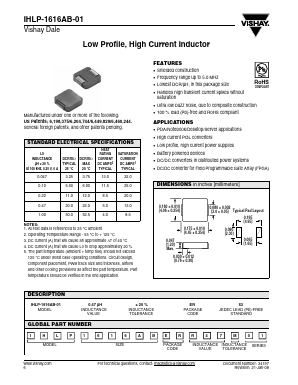 IHLP1616ABERR22M01 Datasheet PDF Vishay Semiconductors