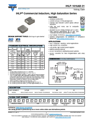 IHLP1616ABERR47M01 Datasheet PDF Vishay Semiconductors