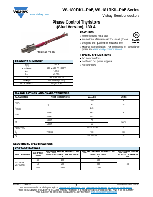 VS-181RKI40 Datasheet PDF Vishay Semiconductors