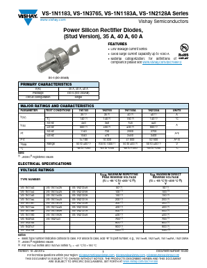 VS-1N1183 Datasheet PDF Vishay Semiconductors
