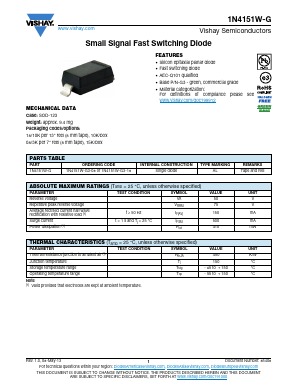 1N4151W-G3-18 Datasheet PDF Vishay Semiconductors