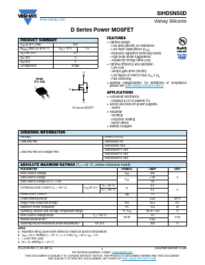 SIHD5N50DT4-GE3 Datasheet PDF Vishay Semiconductors