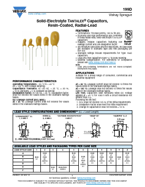 199D476X9016E6V1 Datasheet PDF Vishay Semiconductors