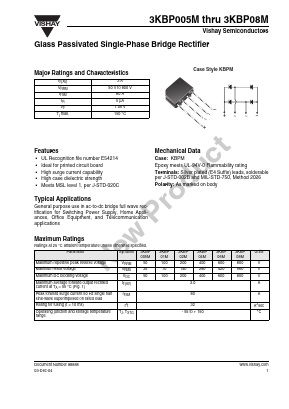 3KBP08M Datasheet PDF Vishay Semiconductors
