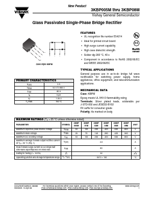 3KBP04M-E4/45 Datasheet PDF Vishay Semiconductors