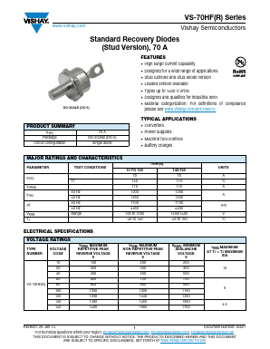 VS-71HFR20 Datasheet PDF Vishay Semiconductors