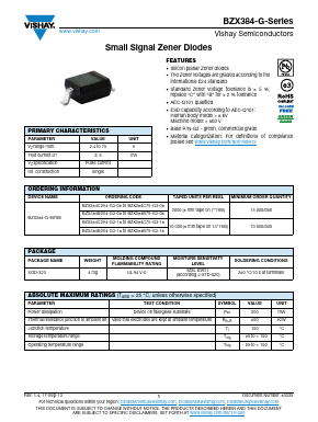 BZX384C15-G Datasheet PDF Vishay Semiconductors