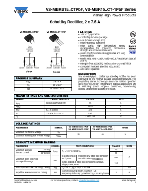 VS-MBR1545CT-1PBF Datasheet PDF Vishay Semiconductors