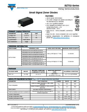 BZT52B2V4-E3-18 Datasheet PDF Vishay Semiconductors