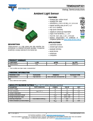 TEMD6200FX01 Datasheet PDF Vishay Semiconductors