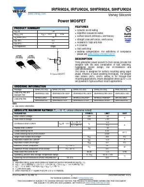 SIHFU9024-E3 Datasheet PDF Vishay Semiconductors