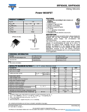 IRF9540S Datasheet PDF Vishay Semiconductors
