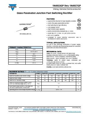 1N4933GPHE3-73 Datasheet PDF Vishay Semiconductors