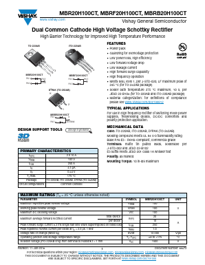 MBR20H100CT Datasheet PDF Vishay Semiconductors