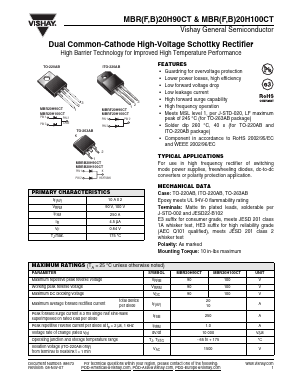 MBRB20H100CTHE3/45 Datasheet PDF Vishay Semiconductors