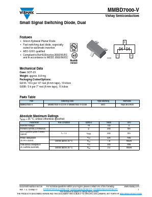 MMBD7000-V Datasheet PDF Vishay Semiconductors