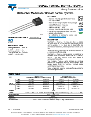 TSOP2438 Datasheet PDF Vishay Semiconductors