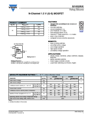 SI1032R-T1-GE3 Datasheet PDF Vishay Semiconductors