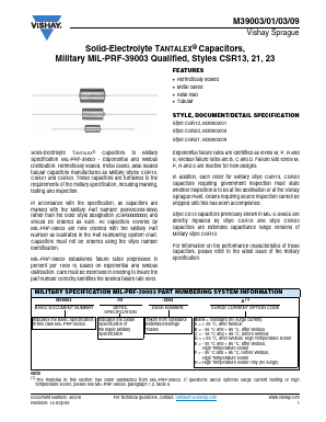 M39003/01_09 Datasheet PDF Vishay Semiconductors
