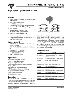 SFH6750 Datasheet PDF Vishay Semiconductors